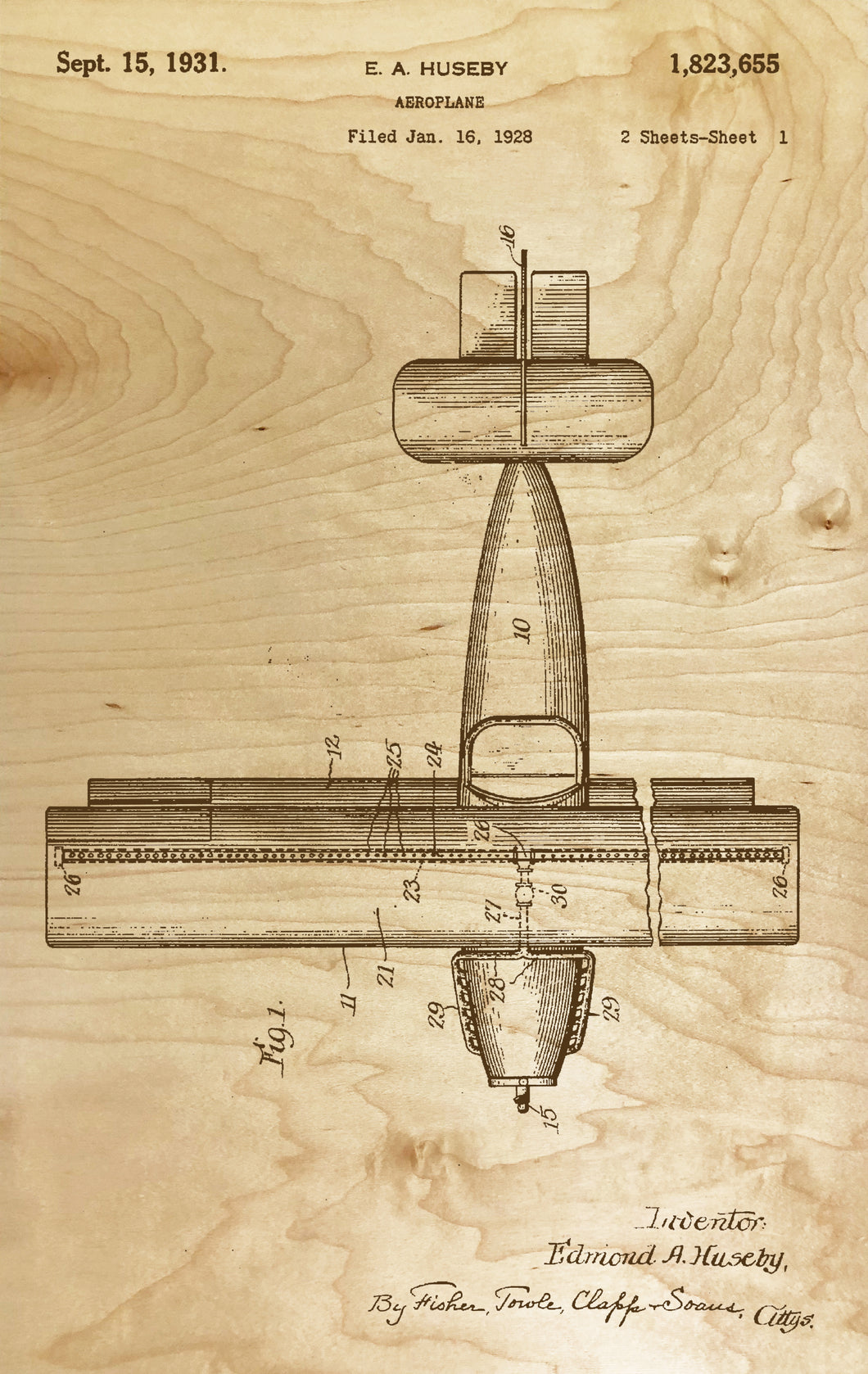 Aeroplane Patented 1928